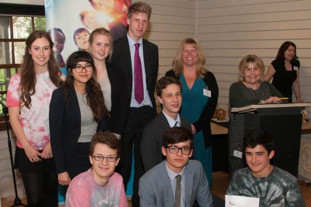 To Dye For from Seaford College collecting the Arun and Chichester best company award. Picture: Graham Franks