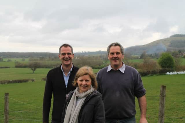 Hove MP Peter Kyle, farmer Mark Lee of Poynings, and Baroness Jones of Whitchurch SUS-170304-155340001