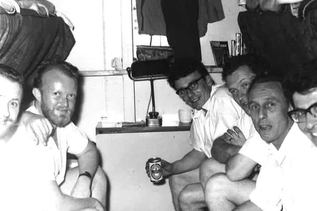 John Mundy (second from left) with his Navy pals