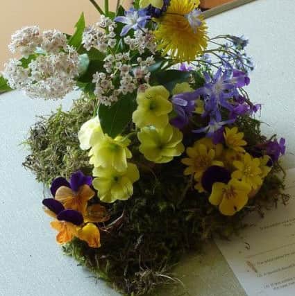 Sally Woodhead's winning floral arrangement. Picture: Sid Shearing