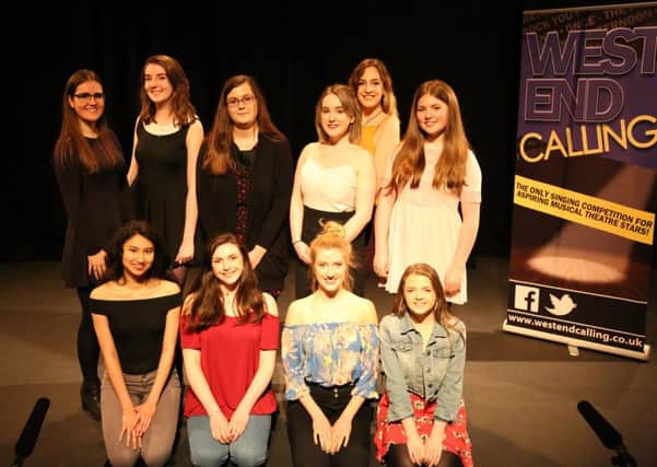 Bryony-Rose Brookman, back row, second left, at the Tristan Bates Theatre for the semi-finals of West End Calling