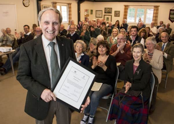 Eddie Lintott, retiring chairman of Stedham with Iping Parish Council received a Certificate of Achievement for his services to the community. PICTURE BY DAVID HILL