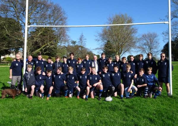 Chichester RFC under-14s with the Lions president