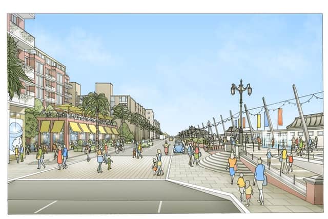 Worthing Borough Council commissioned an investment prospectus last year to attract developers to the town. This is an artist's impression of what the Grafton site could look like SUS-160202-170801001