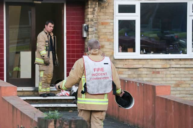 Firefighters at the scene of the fire in Hove (Photograph: Eddie Mitchell)