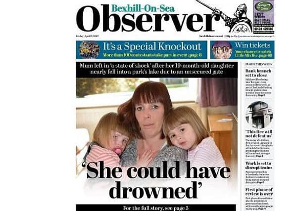Today's Bexhill Observer front page SUS-170704-105045001