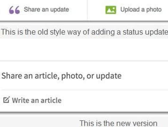 The way you publish an article or share a status update has changed.
Here is an example