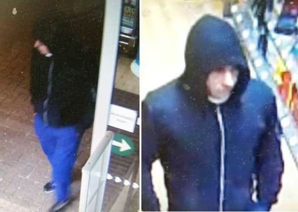 The CCTV image released by police in the hunt for the armed robber. Picture: Sussex Police