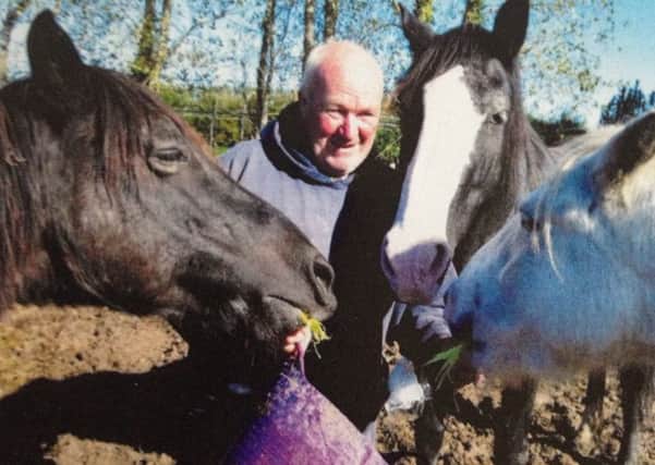 Nigel with some of the horses. Pic: Contributed