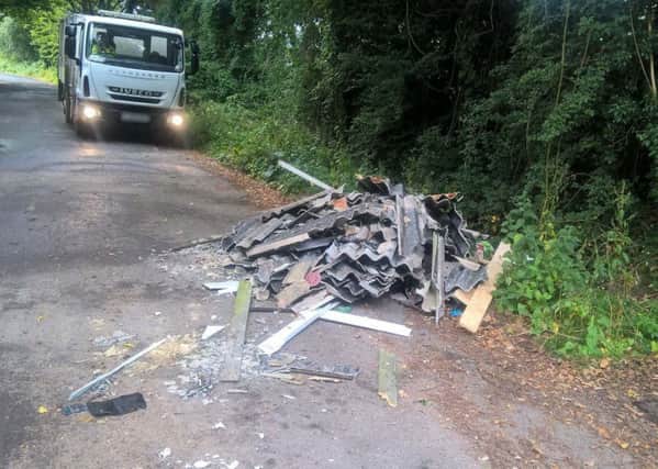 The fly tip discovered near West Dean