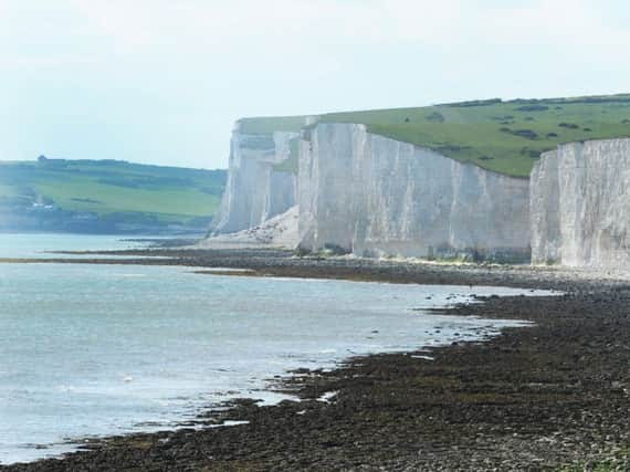 Cliff fall at Seven Sisters (Photo by Jon Rigby) SUS-160526-093516008