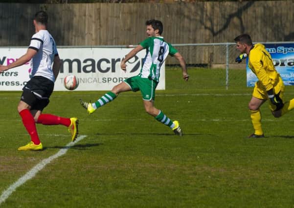 Lorenzo Dolcetti, hat-trick hero at Horsham YMCA / Picture by Tommy McMillan