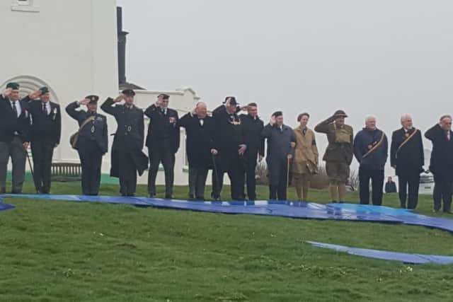 World War Two and Falklands veterans gathering to salute the forces sweetheart. Picture: Dave Powell