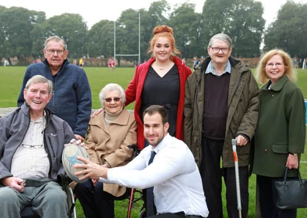 Residents and staff from Colten Care's Wellington Grange care home during their visit to Chichester Rugby Club.