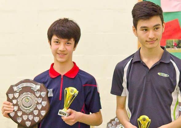 Haywards Heath Table Tennis League junior champion Keigo Burnham, left, with Ben Worley runner-up SUS-171104-211814002