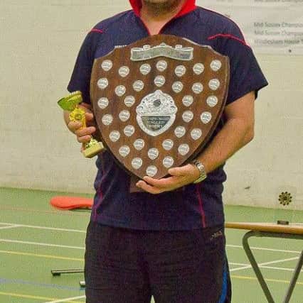 Haywards Heath Table Tennis League Championship Singles champion Marc Burman.
Picture by John Burnham SUS-171104-211803002