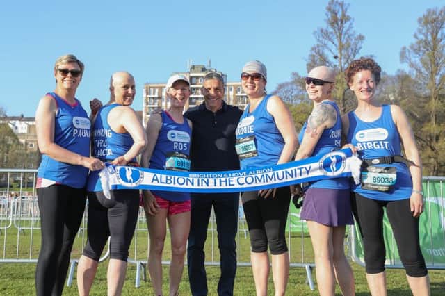 Brighter Outlook runners with Chris Hughton (Photograph: Stuart Butcher) SUS-171204-095641001