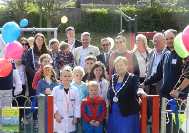 Councillor Ann Bridges cut the ribbon for the refurbished playground this morning