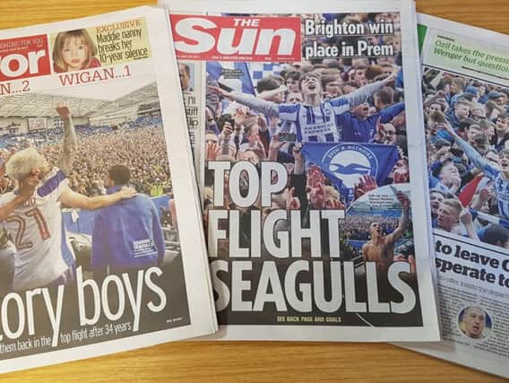 Albion are on the front and back pages of today's national newspapers.