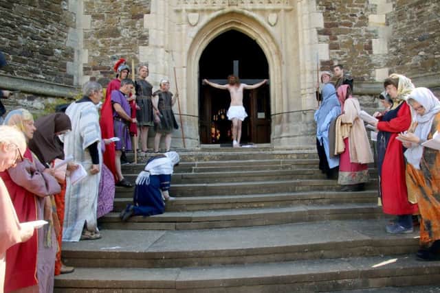 Stations of the Cross reenactment in Hastings Old Town. Photo by Roberts Photographic SUS-170415-142642001