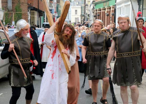 Stations of the Cross reenactment in Hastings Old Town. Photo by Roberts Photographic SUS-170415-142027001