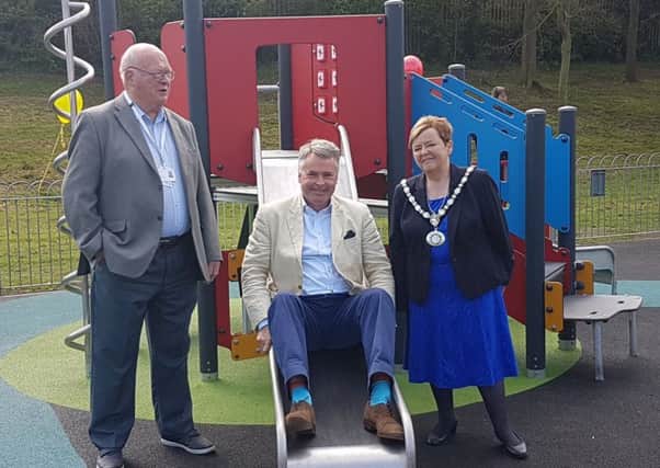 Tim Loughton at the opening of the new playground at Hamble Rec