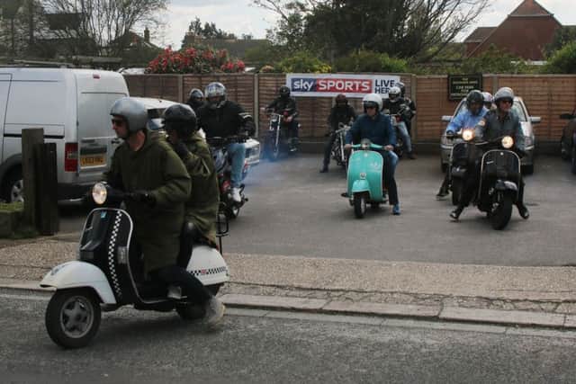 Leaving for the ride-out after bacon butties and hot drinks on Sunday morning. Picture: John Holden