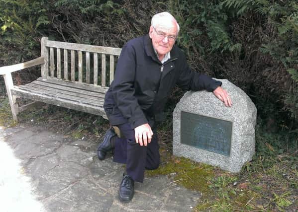 Don Simpson with the existing memorial stone
