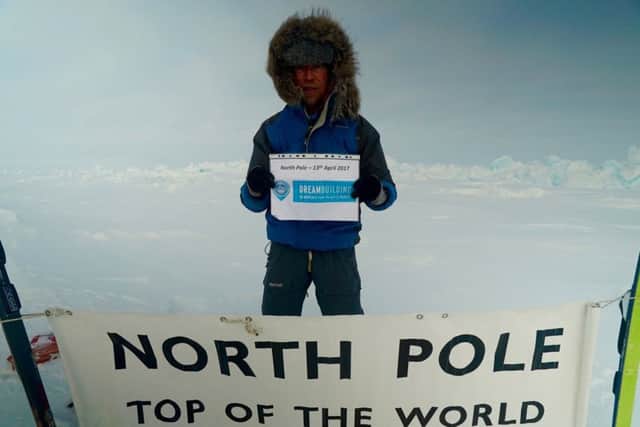 Paul Mansell after reaching the North Pole. Read more about Dreambuilding at https://stwh.co.uk/