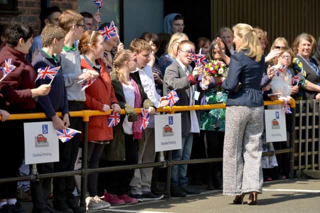 The Countess of Wessex visiting St Mary's School and College in Bexhill to open the Aspire Vocational Centre. SUS-170419-152155001