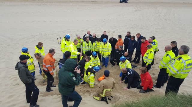 The emergency services carry out an excercise at Camber Sands. Picture courtesy of Sussex Police. SUS-170427-144107001