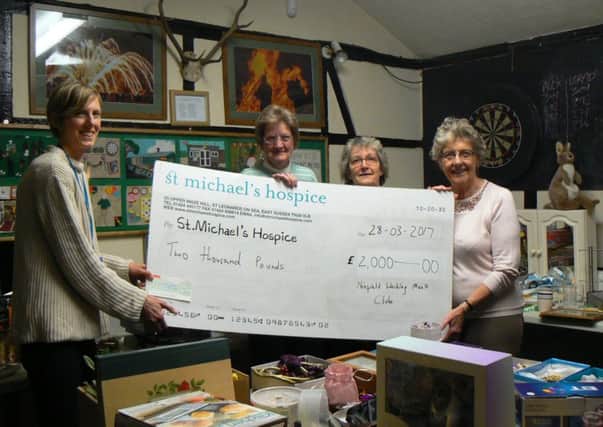 Cheque presentation with Kate Wellesley, Community Fundraiser at St Michael's Hospice SUS-170425-094446001