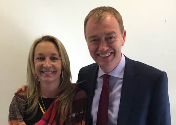 Sarah Osborne Lib Dem candidate for Mid Sussex with party leader Tim Farron (photo submitted).
