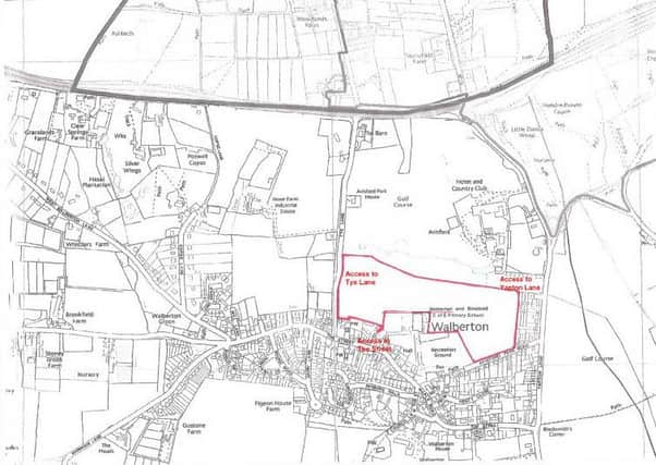 Tupper's Field site, map courtesy of parish council