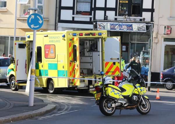The scene of the collision in Tevllie Road, Worthing, on Saturday morning. Picture: Eddie Mitchell