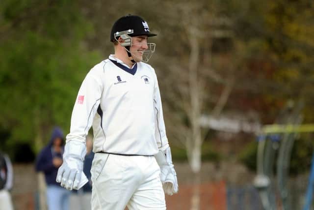 Cricket Lindfield v Roffey 30-04-16. Matt Davies (roffey). Pic Steve Robards SR1612256 SUS-160205-130821001