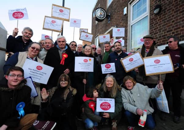 Residents gathered in February to protest plans to close the North Road Crown Post Office