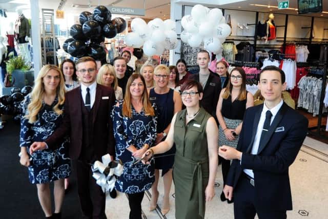 The manager of the new Next in Rustington, Julie Davis, with staff on opening day. Picture: Kate Shemilt
