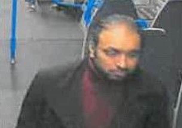 A CCTV image of a man officers wish to speak to in connection with the incidents. Picture: British Transport Police