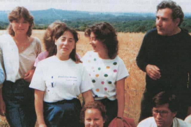 Leo Solomon with his class on a country walk in High Salvington around 1978