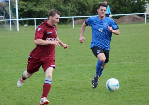 Adam Smith goes on the attack during Little Common's 5-0 win away to Midhurst & Easebourne. Picture courtesy Catherine Gurney