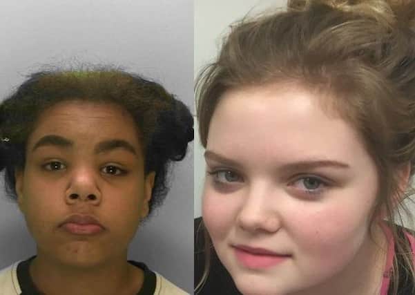 Police are concerned for the welfare of Olivia Joel, 13, (left) and Jessica McCubbing, 14, (right) who went missing from their home in Crawley. Picture: Sussex Police