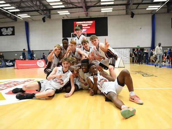 Worthing Thunder juniors celebrate after being crowned national champions. Picture by Mansoor Ahmed