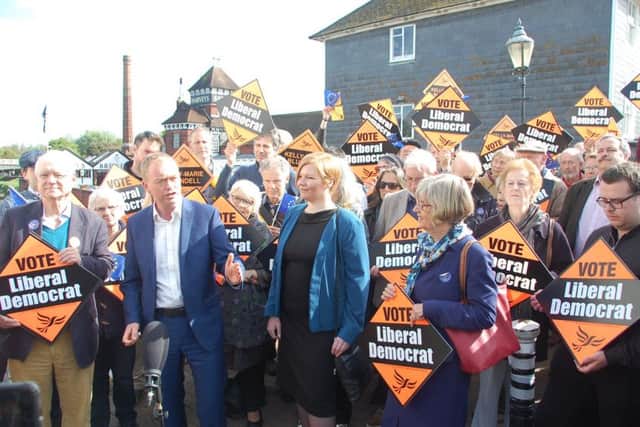 Tim Farron visits Lewes to launch campaign of Kelly-Marie Blundell