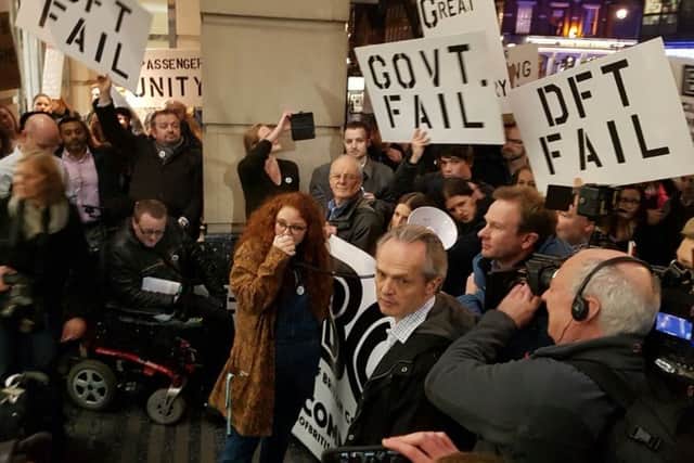 Association of British Commuters protest at Department for Transport in December (Photograph: Bradley Rees)