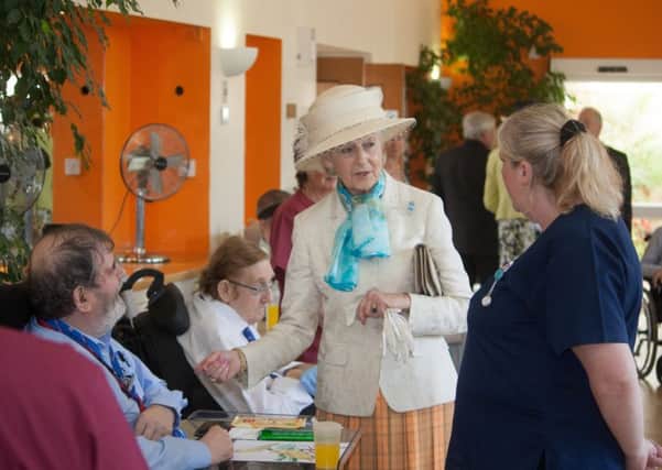 Princess Alexandra on a visit to the Queen Alexandra Hospital Home