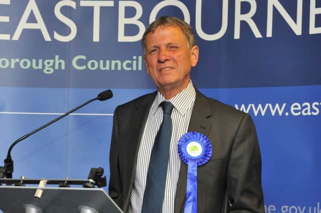 David Elkin Conservative leader re-elected to Meads Ward. Election count May 5th/6th 2011 at Eastbourne Winter Garden.
E18198M