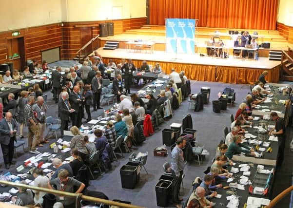 Worthing And Adur elections count 2017. All photos by Derek Martin