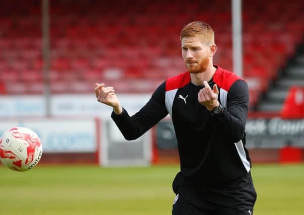 Crawley Town player Matt Harold takes charge of training at the Checkatrade.com Stadium in Crawley after the departure of Head Coach Dermot Drummy and his assistant Matt Gray yesterday. Picture James Boardman/Telephoto Images