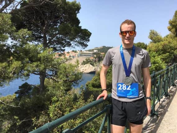 Neil Grigg with his medal at Dubrovnik